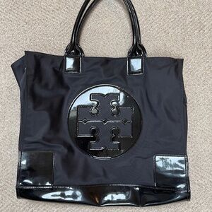 Tory Burch Black Patent Tote Bag